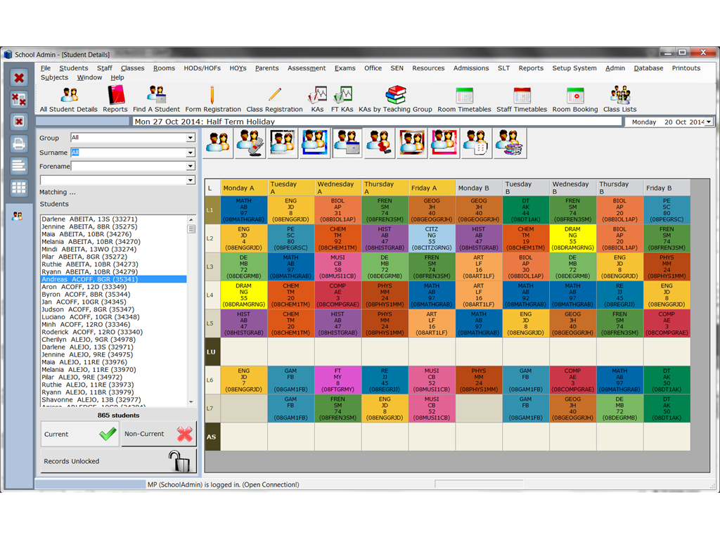 Timetable